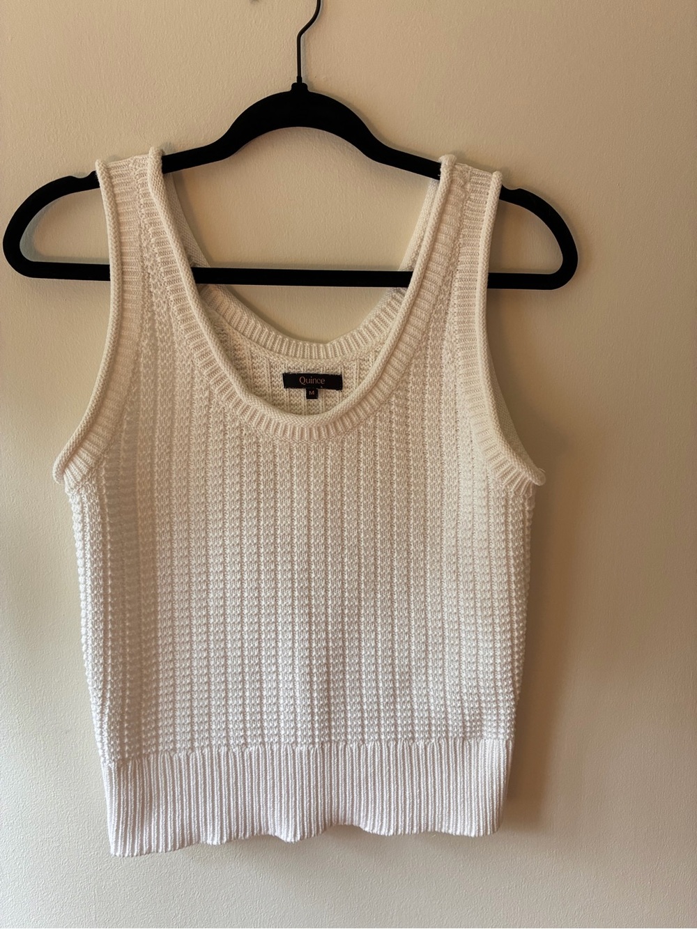 Quince 100% Organic Cotton Waffle Cropped Sweater Tank
